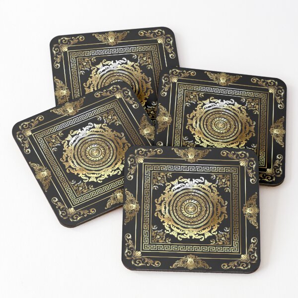 Item preview, Ornate Greek Key Meander Gold Angels Black  designed and sold by Yiorgos Designs.
