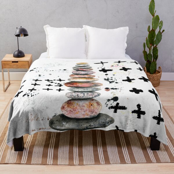 Rock cairn Throw Blanket