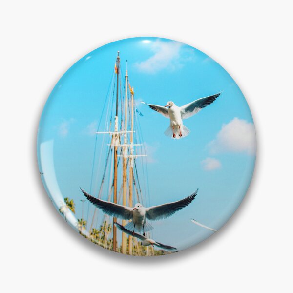 Item preview, MARITIME #23 - Seagulls Flying by Sailboat Masts designed and sold by DEL-Productions.