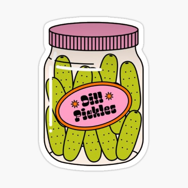 Item preview, Cute Dill Pickles Food VSCO Aesthetic Sticker designed and sold by Preppy Positivity.