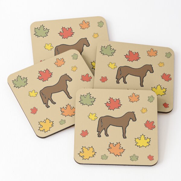 Item preview, Fall Foliage Fillies Maple Background- Autumn Leaves with Ponies designed and sold by KatPaints.
