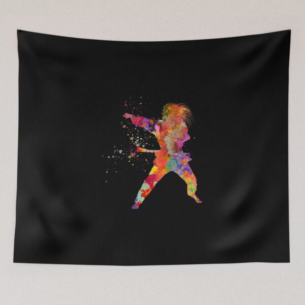 Item preview, Woman Practices Karate In Watercolor Classic T-Shirt designed and sold by clarepaulaji64.