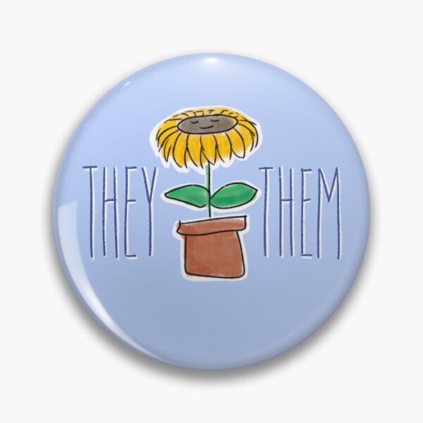 Item preview, Sunflower They Them Pronoun Pin designed and sold by kylepeterart.