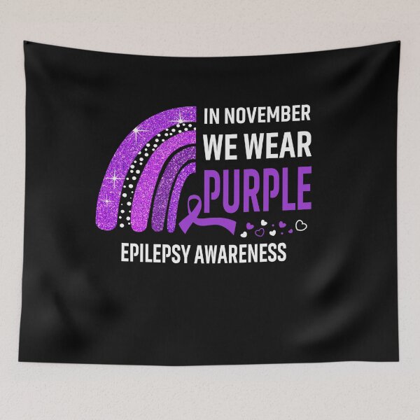 Item preview, Rainbow In November We Wear Purple Epilepsy Awareness designed and sold by Mnrshirley.