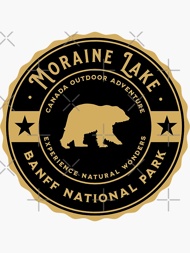 Bear Camping Hiking Moraine Lake Alberta Canada Sticker for Sale