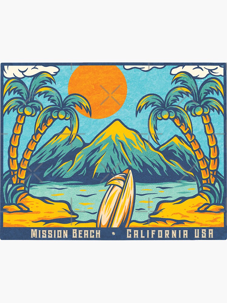 "Mission Beach Palm Mountains" Sticker for Sale by LanikaiBeach Redbubble