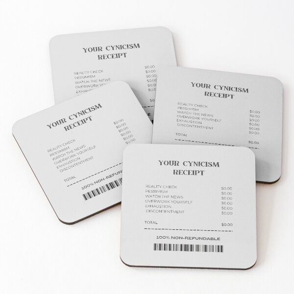 Item preview, Your Hostile Cynicism Receipt designed and sold by Pink Ribbon.
