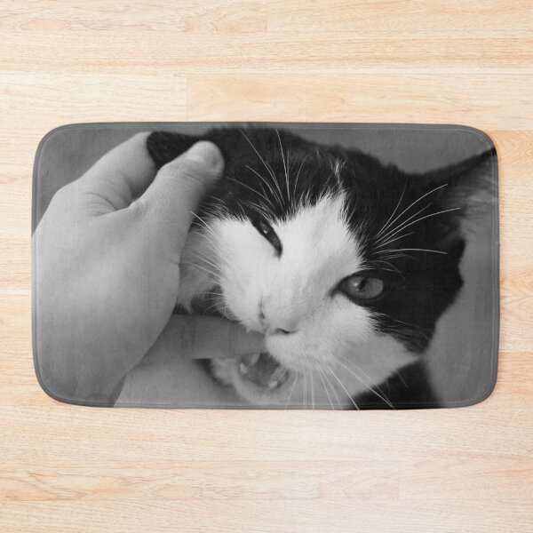 Item preview, Bitey Tuxedo Cat in Black and White designed and sold by SquishStitches.