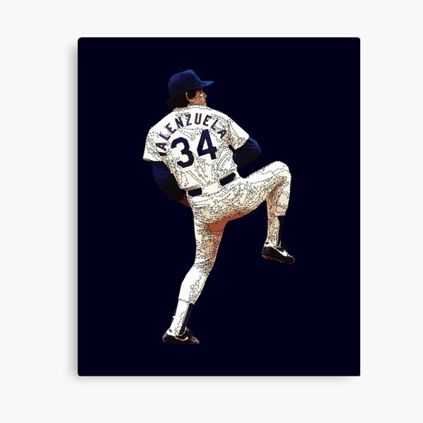 No#34 Black Angeles Dodgers Fernando Valenzuela Mexico Printed