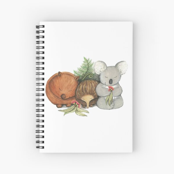 Native Australian Animal Babies – With Koala, Wombat And Echidna Spiral Notebook