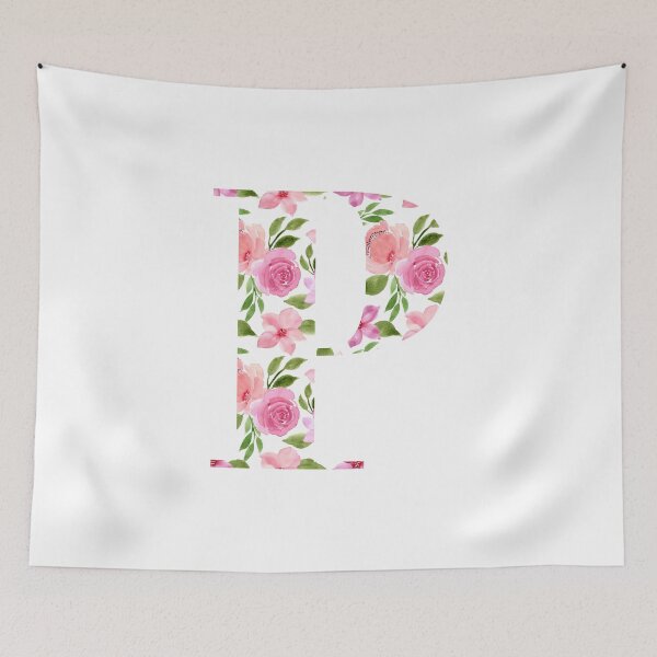 Item preview, Watercolor Pink Roses Floral Monogram Letter P designed and sold by silviaol.