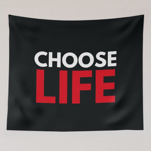 Item preview, Choose life text epic extra bold red and white trainspotting inspired design designed and sold by WordStruggle.