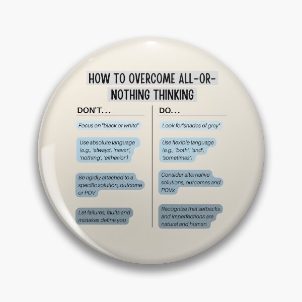 Item preview, How to overcome all or nothing thinking designed and sold by ThoughtJumble.