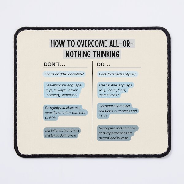 Item preview, How to overcome all or nothing thinking designed and sold by ThoughtJumble.