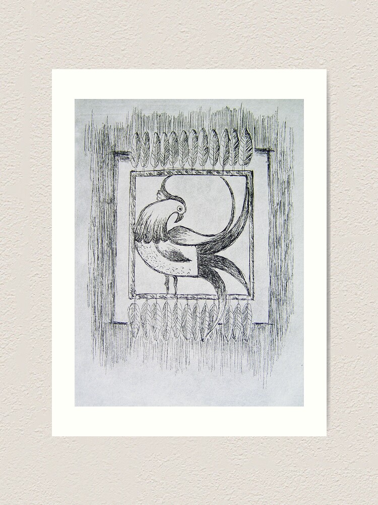 Alternate view of Mirrored Paradise Bird Art Print