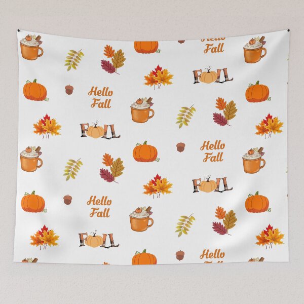 Item preview, Hello Fall - Autumn Leaves and Pumpkins designed and sold by silviaol.