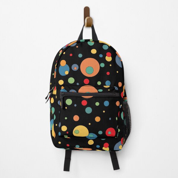 Item preview, Multi coloured cosmic bubbles retro cartoon orbs black designed and sold by AngelDawnDesign.