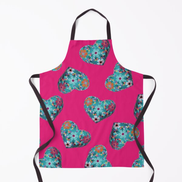 Item preview, Mexican wooden heart oaxacan wood carving hand painted flower milagrito turquoise hot pink folk art interior design decoration designed and sold by T-Mex.