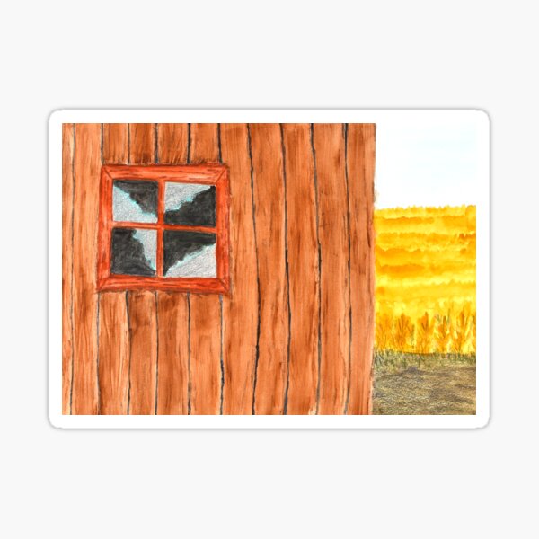 Abandoned Wood Shack in a Field Sticker