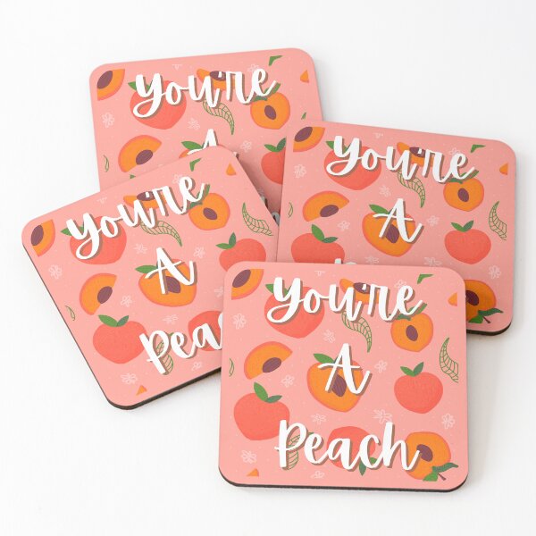 Item preview, You're A Peach Cute Square designed and sold by Pink Ribbon.