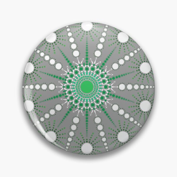 Item preview, Green and White Mandala - Grey Background designed and sold by RayneMoonchild.