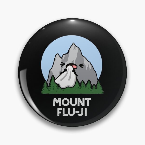Item preview, Mount Flu-ji Funny Mountain Puns (Dark BG) designed and sold by punnybone.
