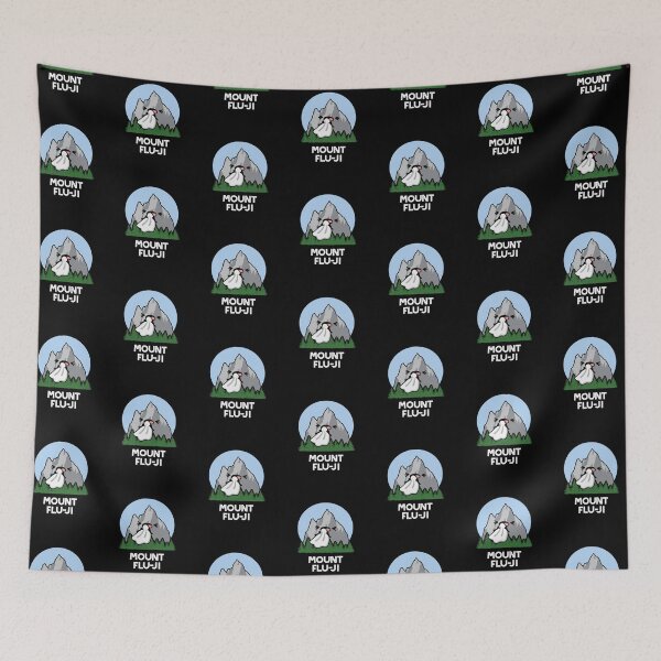 Item preview, Mount Flu-ji Funny Mountain Puns (Dark BG) designed and sold by punnybone.