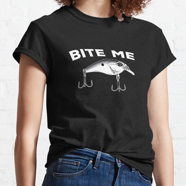 Buy Womens Bite Me - Funny Fishing T Shirts XL Grass Online at