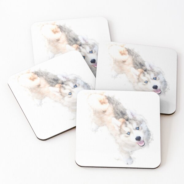 Item preview, Grey Siberian Husky Puppy Watercolour Artwork designed and sold by Typeglyphs.