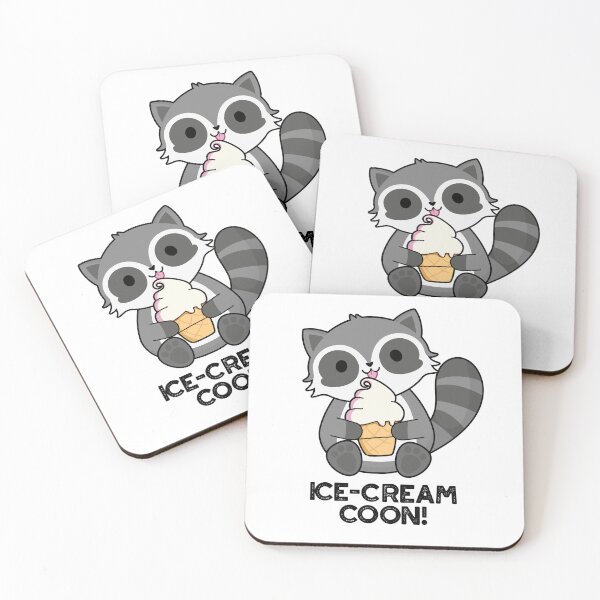 Item preview, Ice Cream Coom Funny Animal Racoon Puns  designed and sold by punnybone.