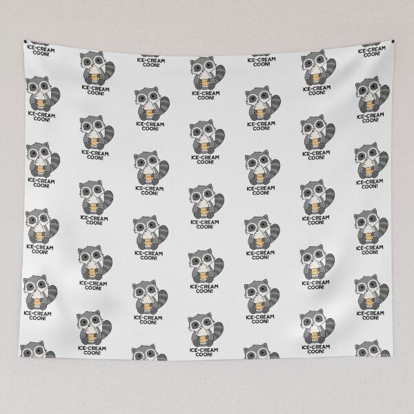 Item preview, Ice Cream Coom Funny Animal Racoon Puns designed and sold by punnybone.