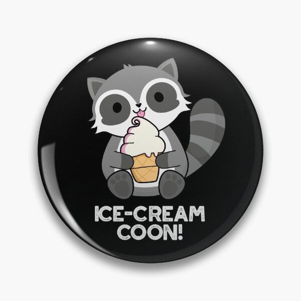 Item preview, Ice Cream Coom Funny Animal Racoon Puns (Dark BG) designed and sold by punnybone.