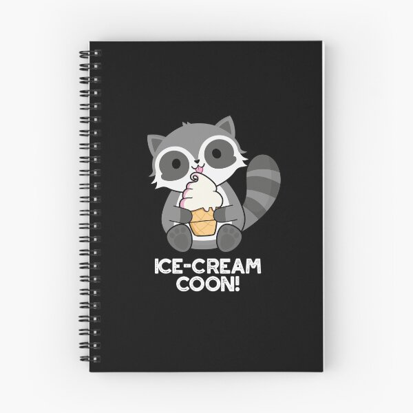 Item preview, Ice Cream Coom Funny Animal Racoon Puns (Dark BG) designed and sold by punnybone.