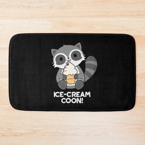 Item preview, Ice Cream Coom Funny Animal Racoon Puns (Dark BG) designed and sold by punnybone.