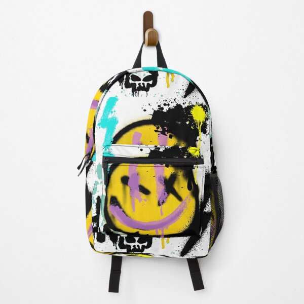 Item preview, Colorful Punk Rock spray painted Smiley face Graffiti designed and sold by Artsy-Appeal.