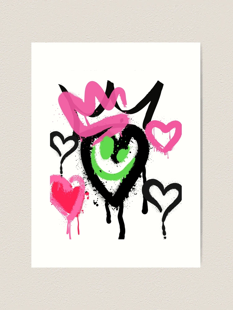 Love Heart Canvas Motivation Art Banksy Art Graffiti Painting Love