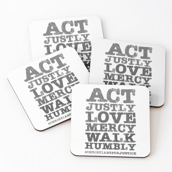 Item preview, Christians for Justice: Act Justly, Love Mercy, Walk Humbly (distressed grey text) designed and sold by Ofeefee.