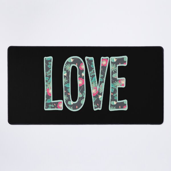 Item preview, LOVE in large letters and elegant floral pattern designed and sold by Ofeefee.