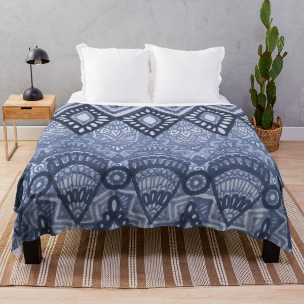 Item preview, Patterned Leaves in Indigo designed and sold by GDiEDesigns.