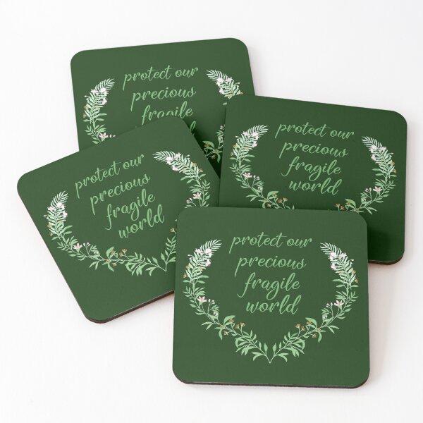 Item preview, Love the planet: Protect our precious, fragile world (green watercolor leaves) designed and sold by Ofeefee.