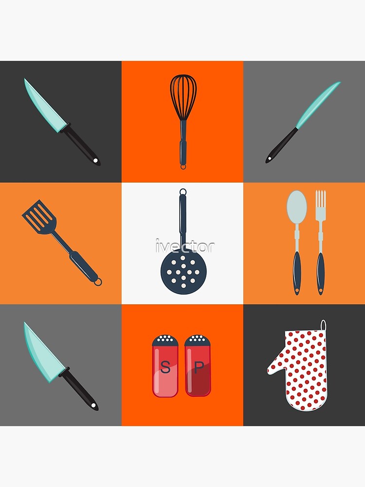 conjunto de coloridos iconos de herramientas de cocina. cosas de