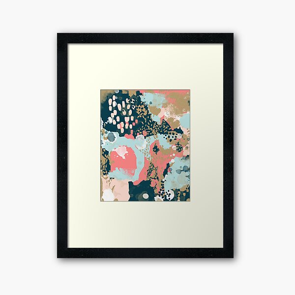 Eisley - Modern abstract painting in bright fun happy beachy colors for trendy girls college decor Framed Art Print