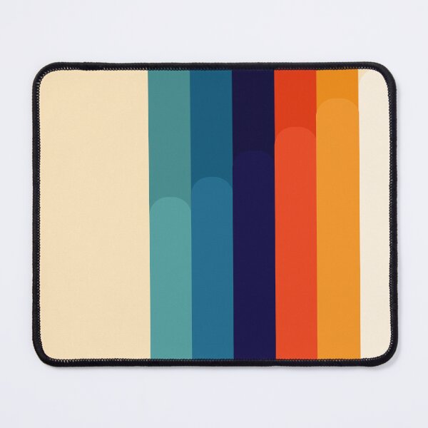 Item preview, Retro teal, light blue, dark blue, orange, yellow, and cream. designed and sold by LawsonFabrics.