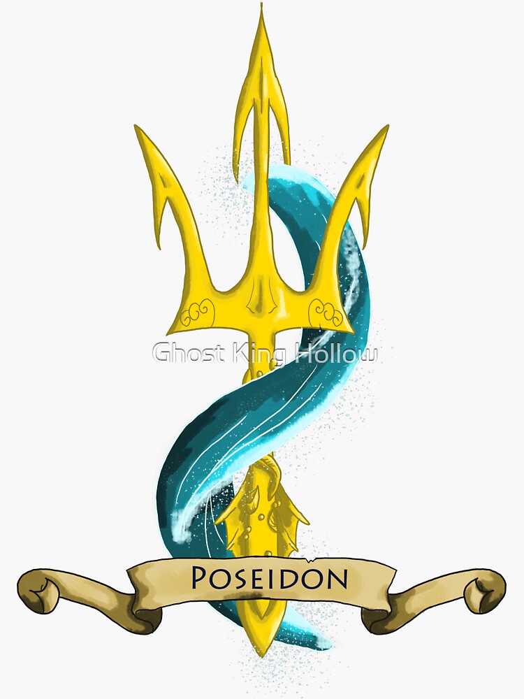 Greek Mythology God Poseidon Trident - Poseidon Trident - Sticker