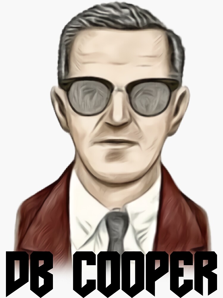 "D.B. Cooper - DB Cooper/Designs For Men & Women" Sticker For Sale By ...