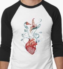 Pink Floyd Flowers | Watercolor painting | Rock fan art Men's Baseball ¾ T-Shirt