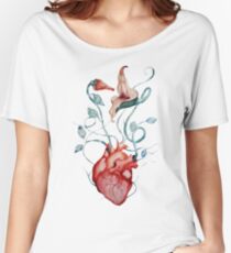 Pink Floyd Flowers | Watercolor painting | Rock fan art Women's Relaxed Fit T-Shirt