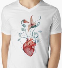 Pink Floyd Flowers | Watercolor painting | Rock fan art Men's V-Neck T-Shirt