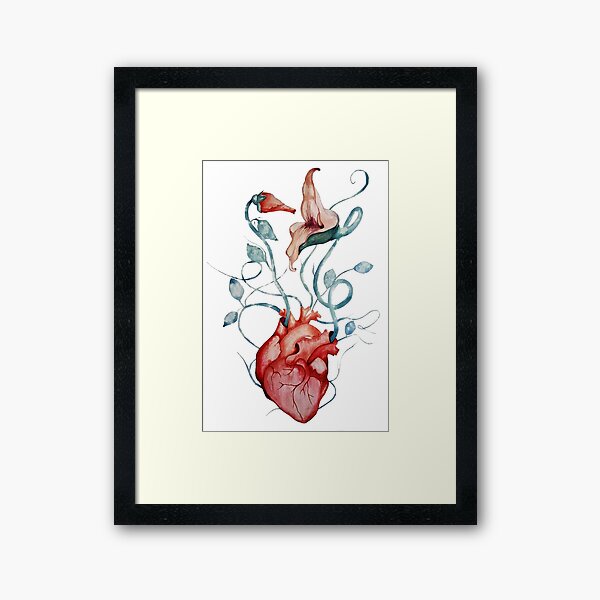 Fleurs Pink Floyd | Peinture à l'aquarelle | Fan art rock Impression encadrée