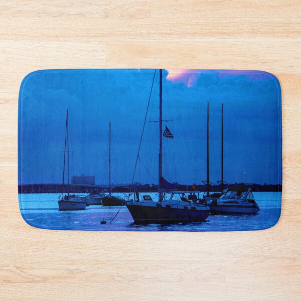 Item preview, MARITIME #26 - Anchored Sailboats Awaiting Approaching Storm Clouds designed and sold by DEL-Productions.